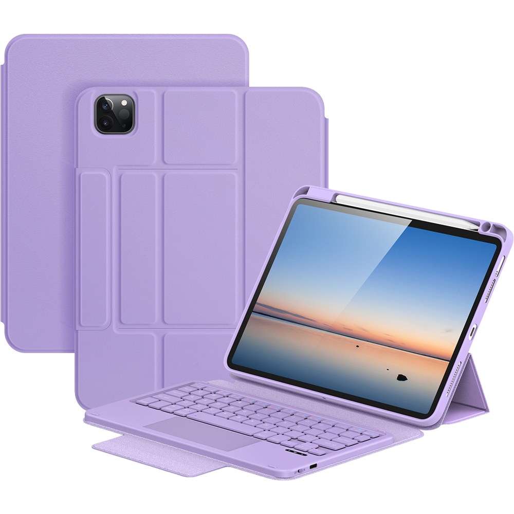 OUTLET: Etui z klawiaturą Bluetooth Dux Ducis (YK Series) do iPad Air 11″ / 10.9″ 2020-2026 / Pro 11″ 2018-2022, fioletowe