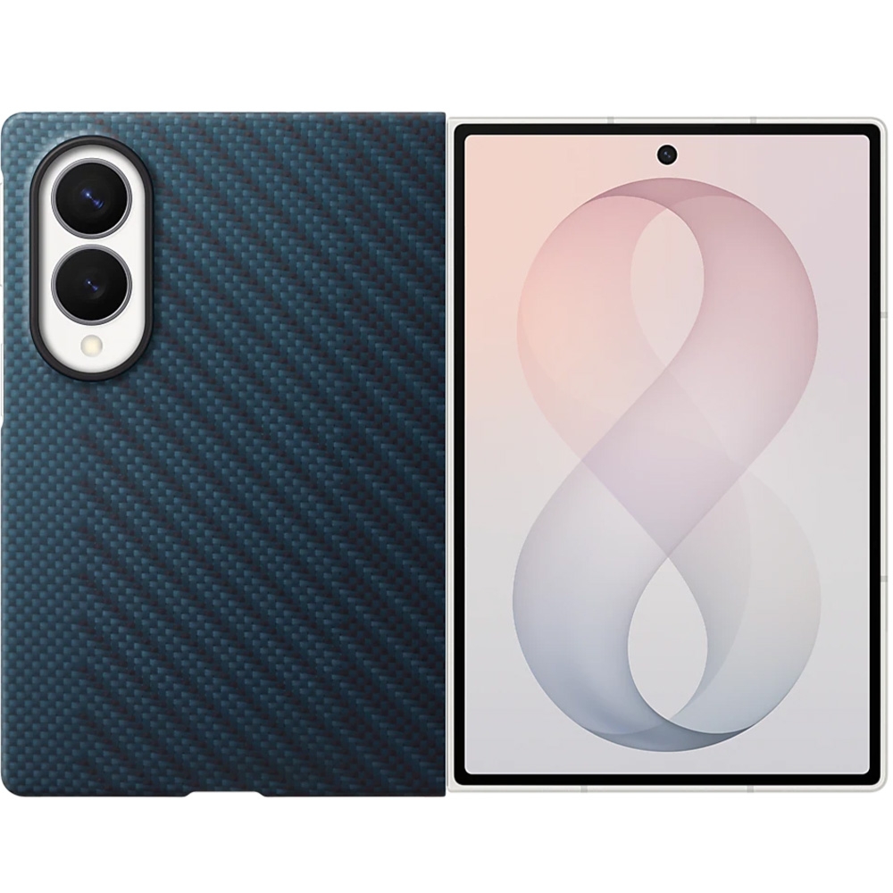 Etui + 2x folia antyrefleksyjna Samsung Carbon Magnet Case do MagSafe do Galaxy Z Fold8, granatowe