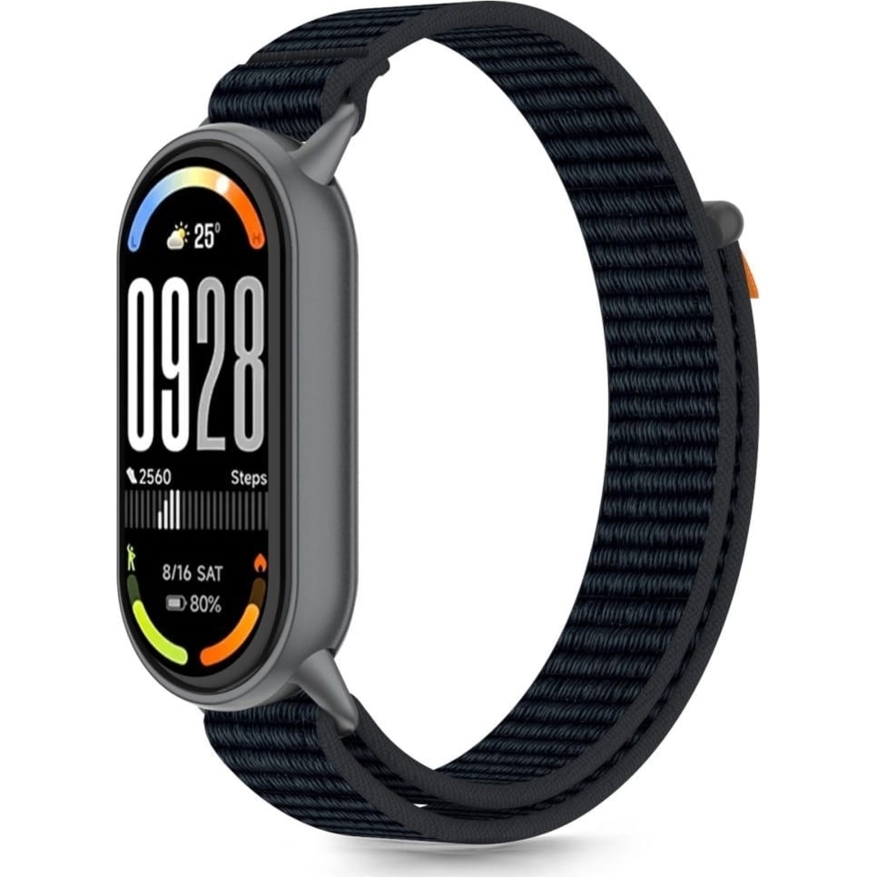 Pasek Tech-Protect Nylon do Xiaomi Smart Band 10 / 9 / 9 NFC / 8,  czarno-pomarańczowy