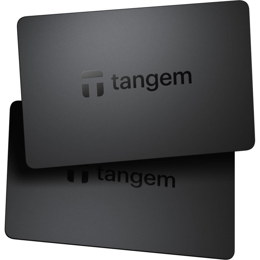 Portfel sprzętowy do kryptowalut Tangem Wallet, zestaw kart NFC, 2 sztuki, czarny