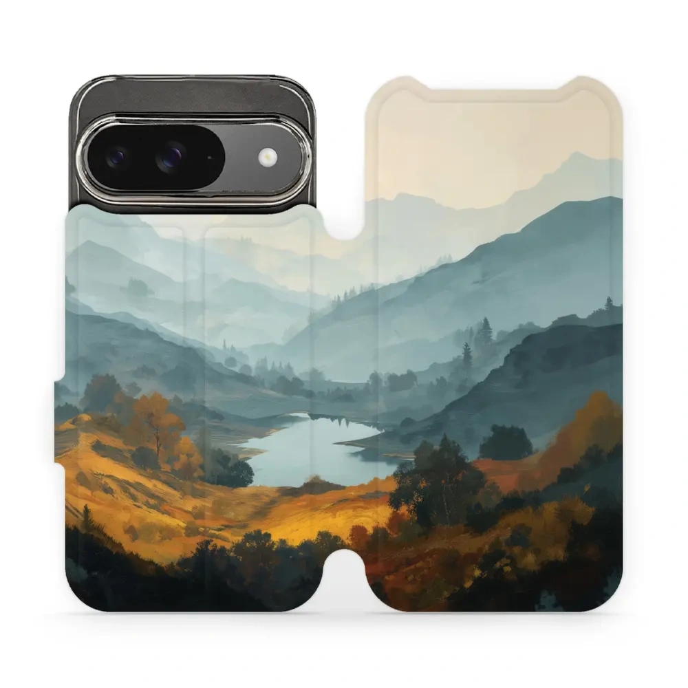 Etui z klapką do Google Pixel 9, Mobiwear Book, jezioro w dolinie
