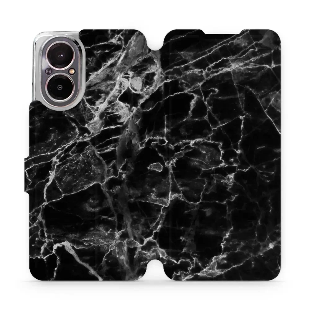Etui z klapką do Realme C67 4G, Mobiwear Book, czarny marmur