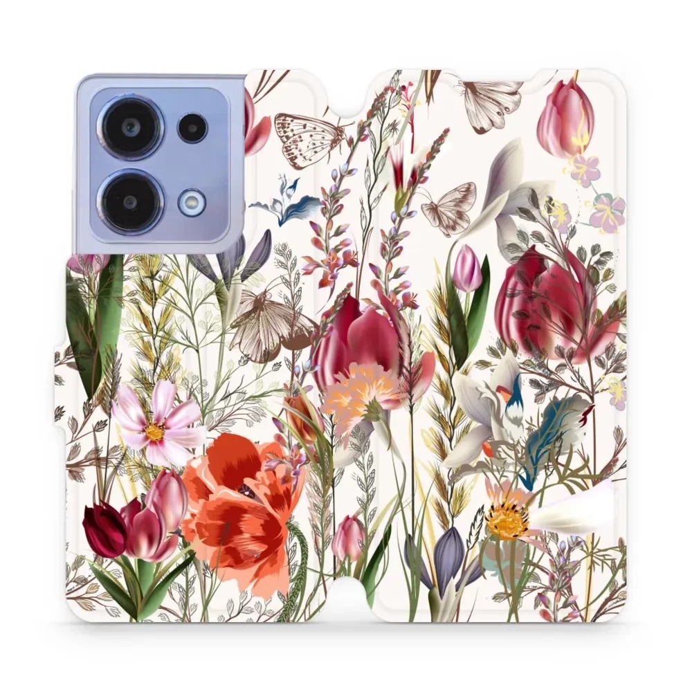 Etui z klapką do Xiaomi Poco M6 Pro 4G, Mobiwear Book, bukiet kwiatów