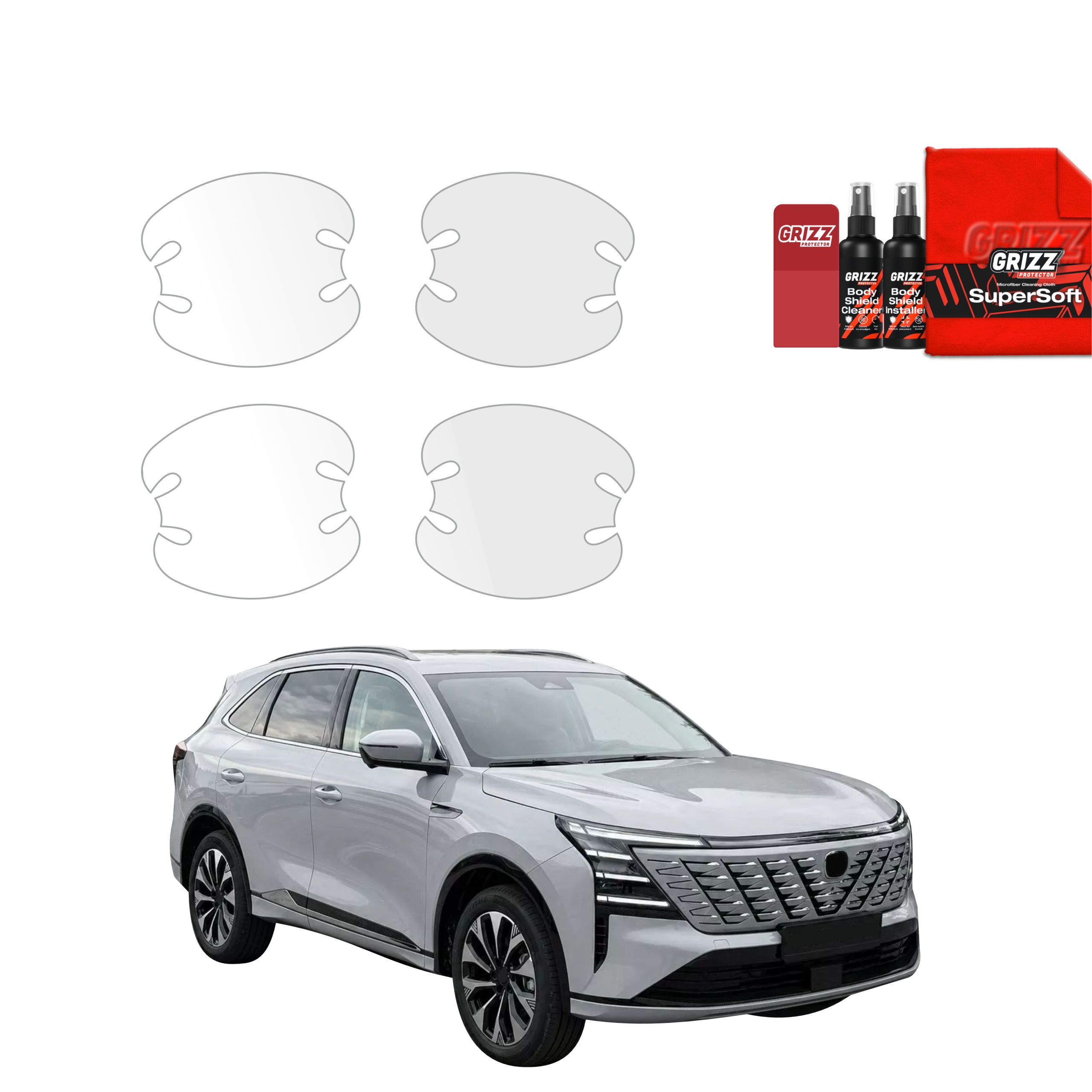 4w1 Bezbarwna folia ochronna Grizz Protector pod klamki Changan CS75 Plus (2026)