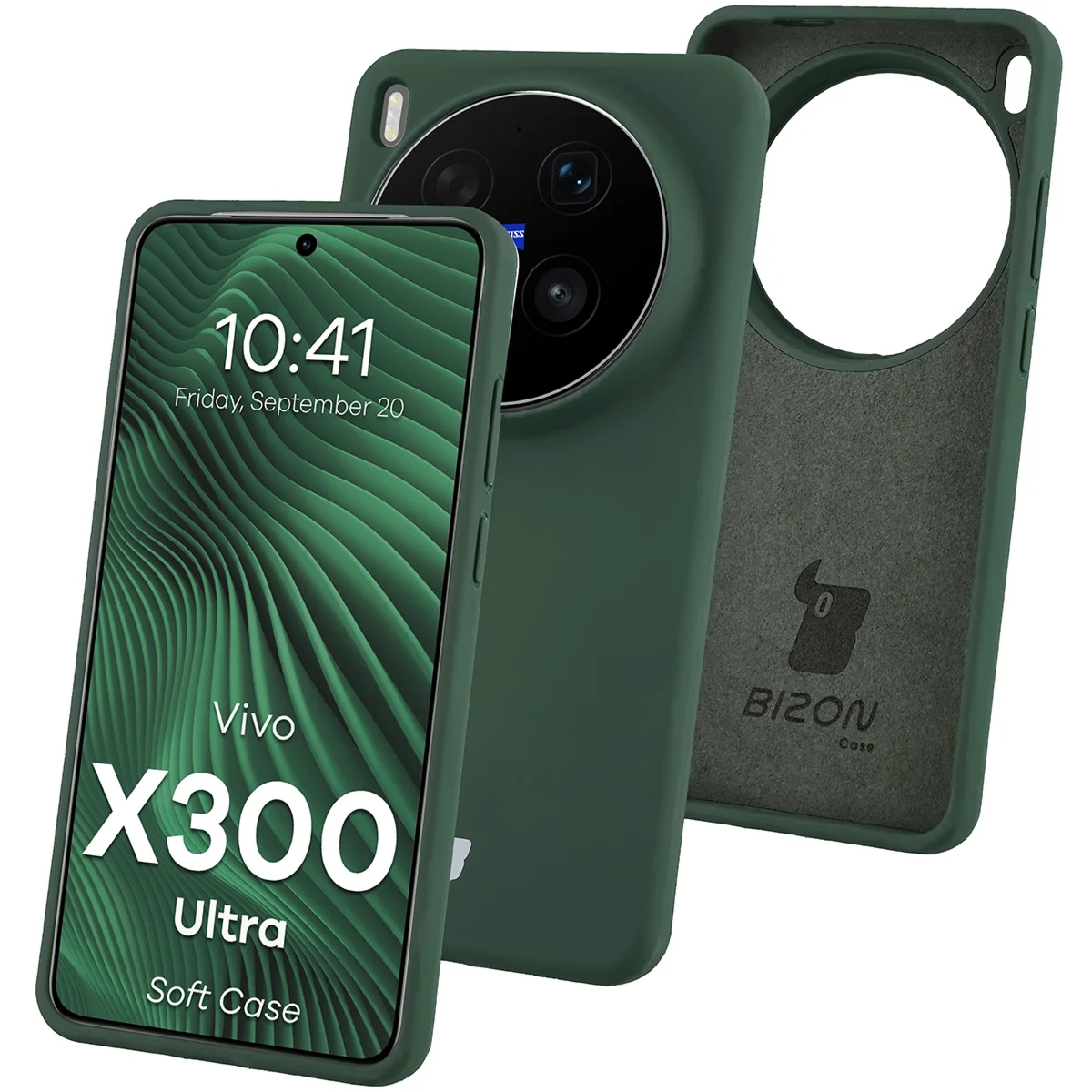 Silikonowe etui Bizon Soft Case do Vivo X300 Ultra, ciemnozielone
