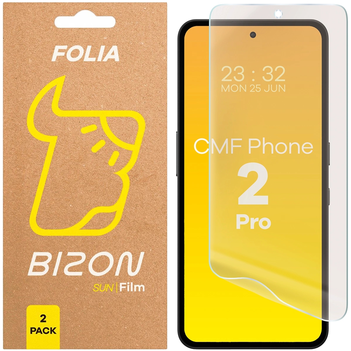Folia matowa Bizon Film Sun Duo do Nothing CMF Phone 2 Pro, 2 sztuki