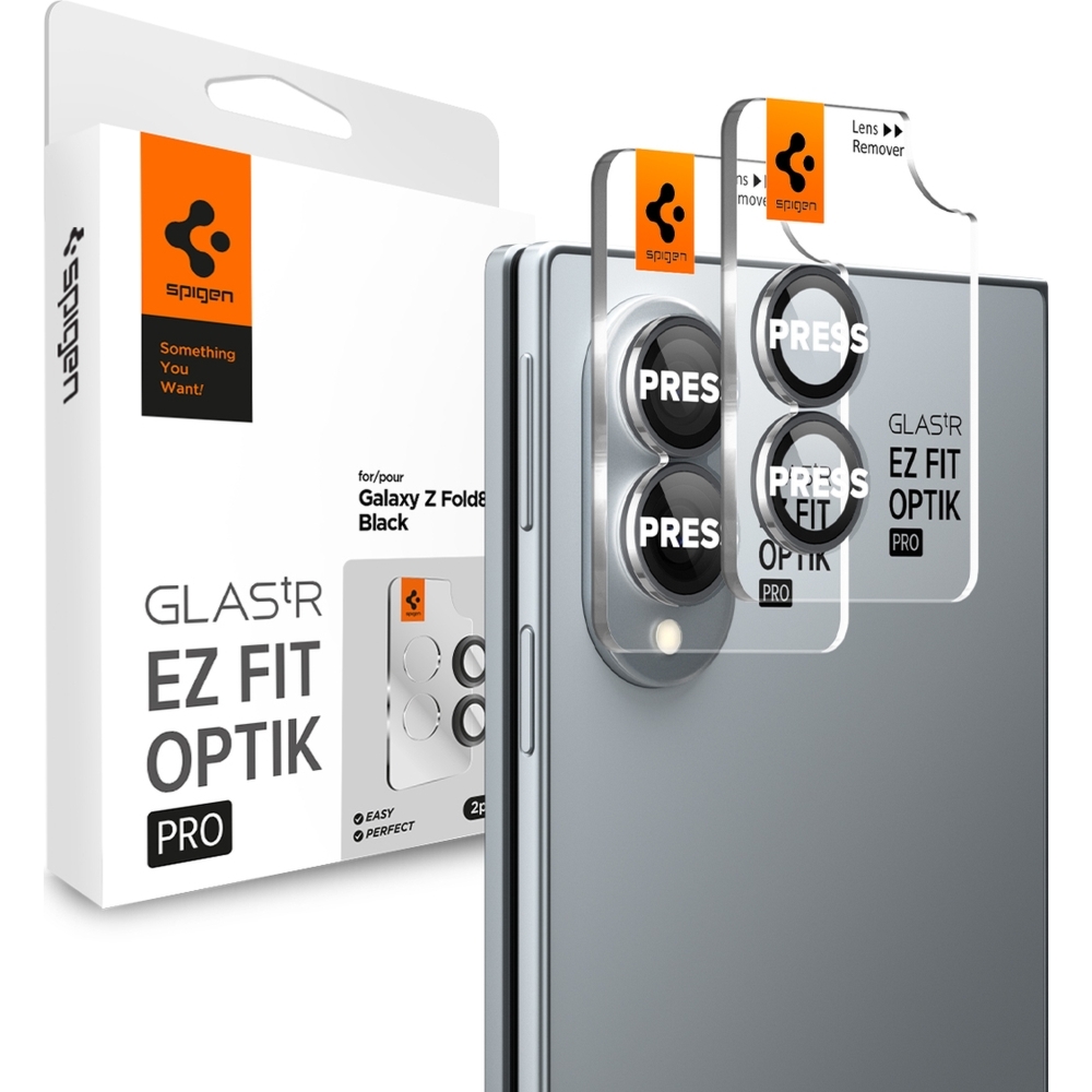 Szkło na aparat Spigen Glas.tR EZ Fit Optik Pro 2-Pack do Galaxy Z Fold8, czarne
