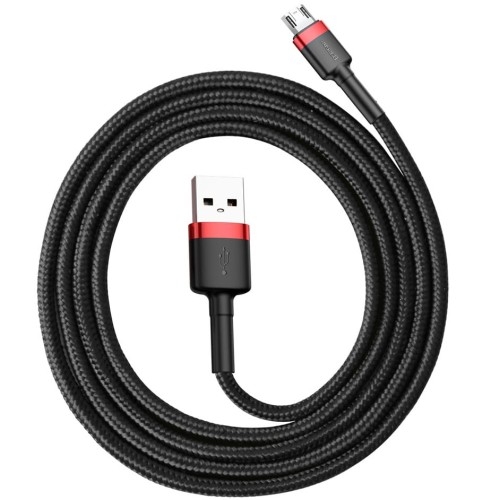 Image of Kabel Baseus Cafule 2,4A USB-A do Micro USB 1m, czarno-czerwony