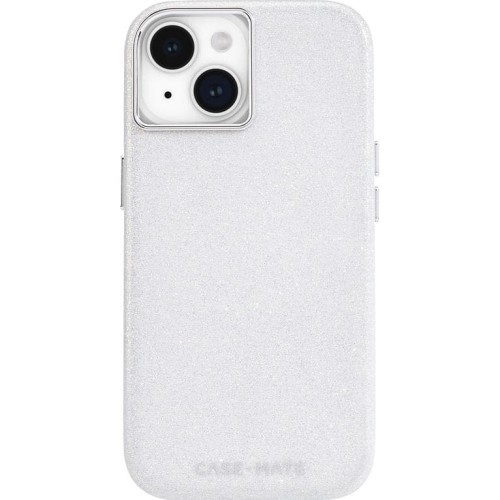 Image of Etui Case-Mate Shimmer Iridescent MagSafe do iPhone 15, brokatowe białe