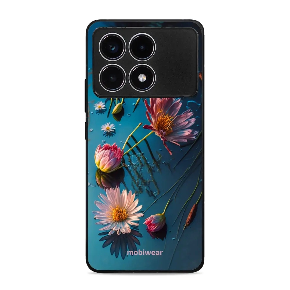 Image of Etui ochronne do Xiaomi Poco F6 Pro, Mobiwear Glossy Case, niebiesko-kwieciste