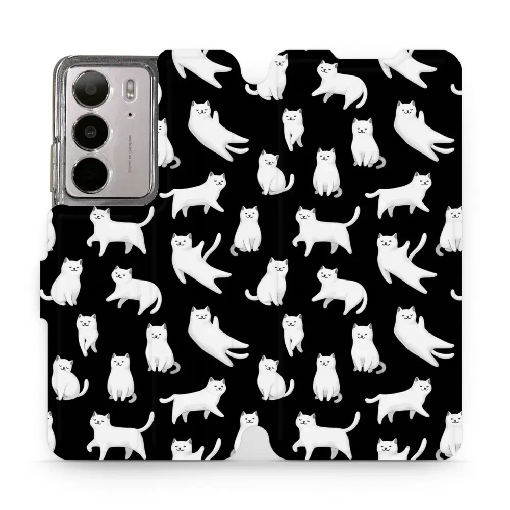 Etui z klapką do Realme C75 4G, Mobiwear Book, kotki luna
