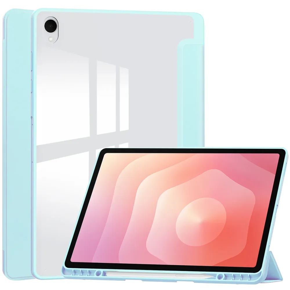Etui z klapką Bizon Case Tab Clear Matt do Galaxy Tab S12 Plus, błękitne