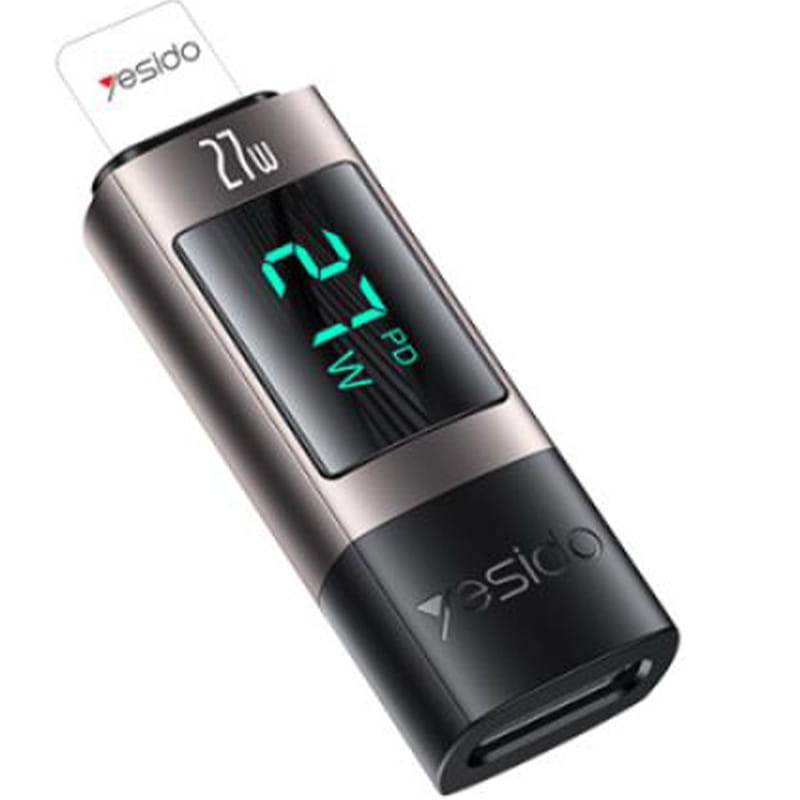 Image of Adapter / przejściówka Yesido OTG GS25 Lightning - USB-C, 27W, czarny