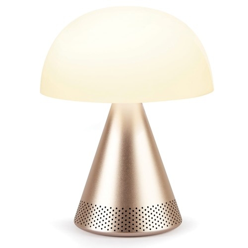 Image of Lampa bezprzewodowa LED z głośnikiem Lexon Mina Audio L złota