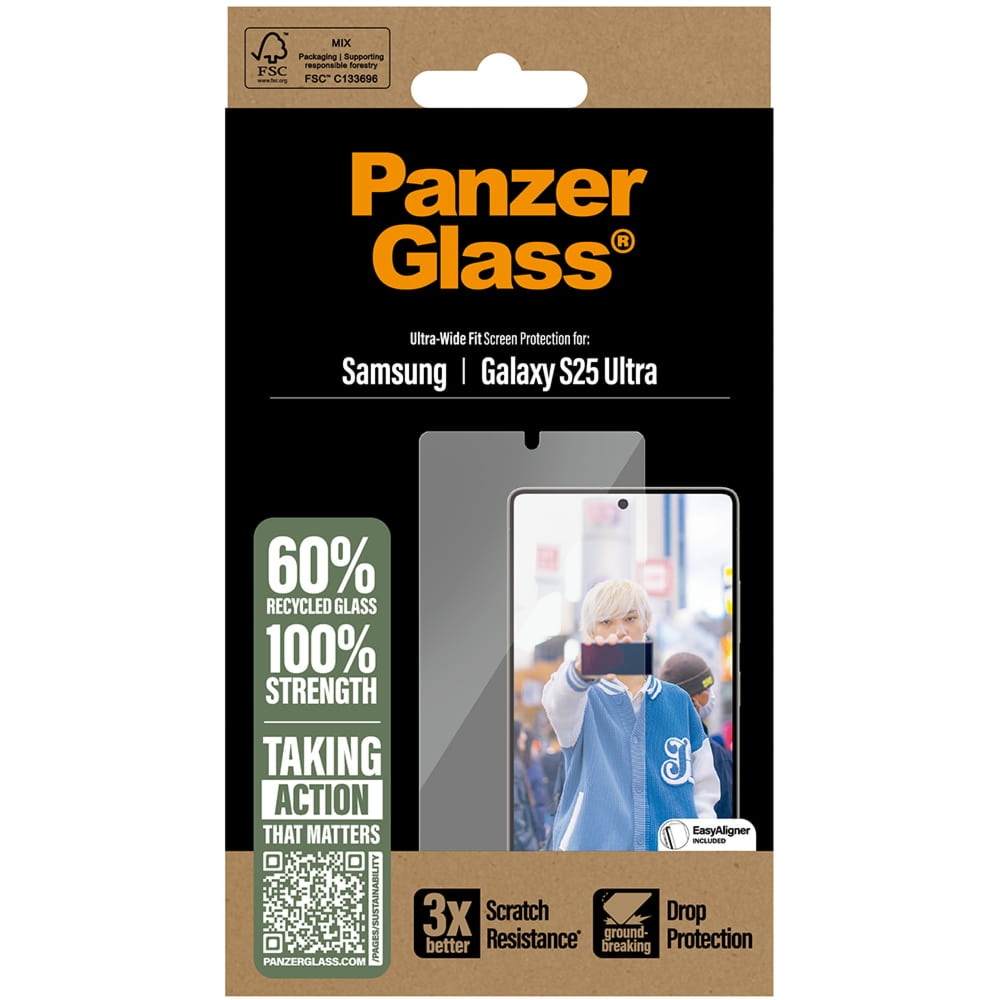 Szkło hartowane na cały ekran PanzerGlass Ultra-Wide Fit do Galaxy S25 Ultra, przezroczyste