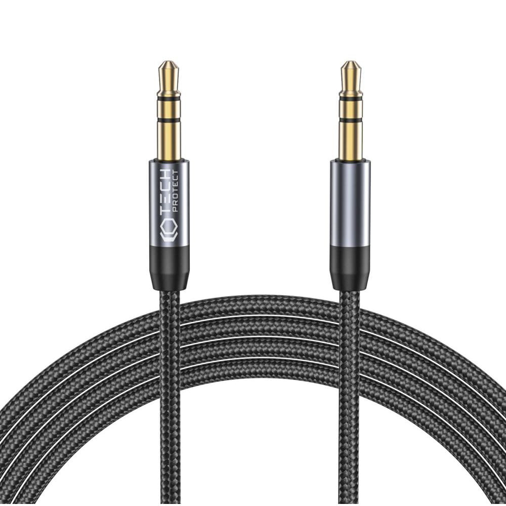 Image of Kabel Tech-Protect UltraBoost AUX 3,5mm mini jack (2x męski) 1,5m, czarny