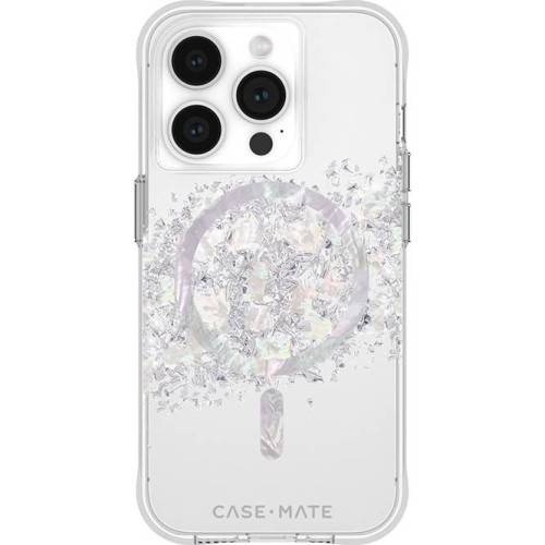 Image of Etui Case-Mate Karat Touch of Pearl MagSafe do iPhone 15 Pro, przezroczysto-srebrne