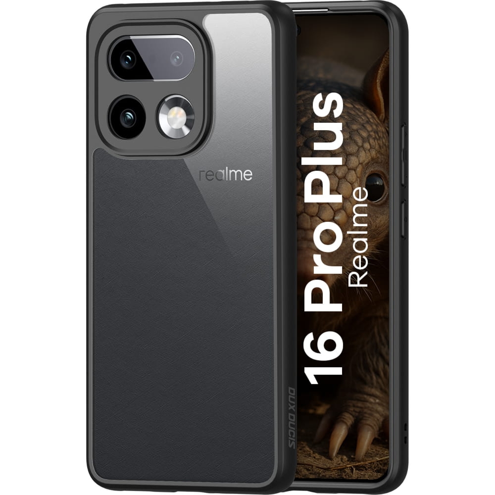 Etui Dux Ducis AIMO do Realme 16 Pro Plus, przezroczyste z czarną ramką