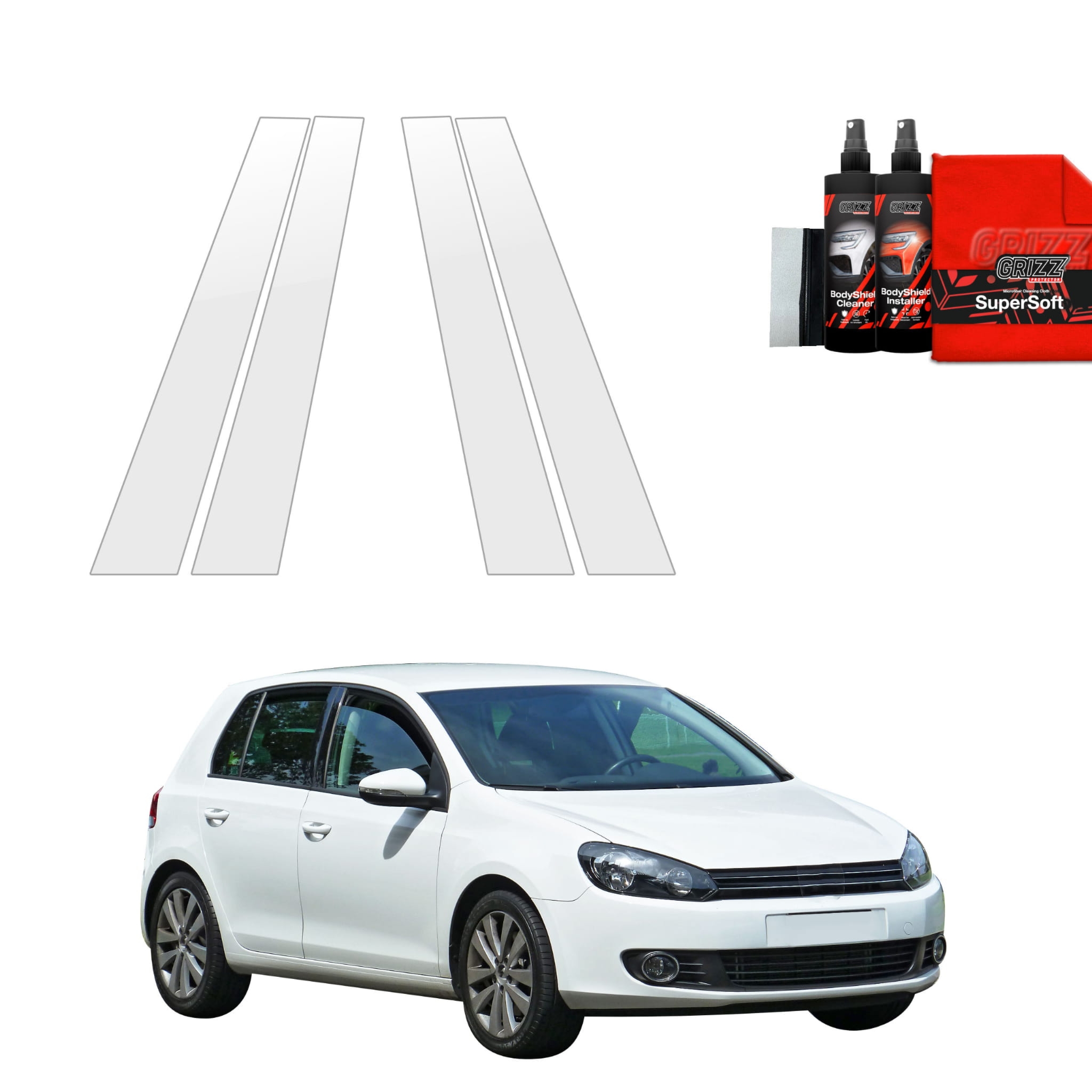 4w1 Folia ochronna na słupki Grizz Protector do Volkswagen Golf 6 Hatchback 5D (2008-2013)