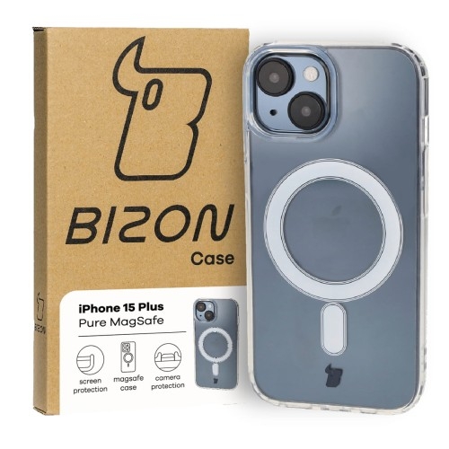 Image of Etui Bizon Case Pure Magnetic do iPhone 15 Plus, przezroczyste