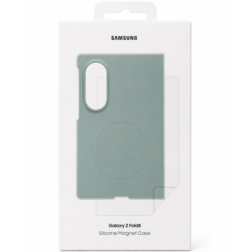 Etui + 2x folia antyrefleksyjna na przedni ekran Samsung Silicone Magnet Case do Galaxy Z Fold8, do MagSafe, zielone