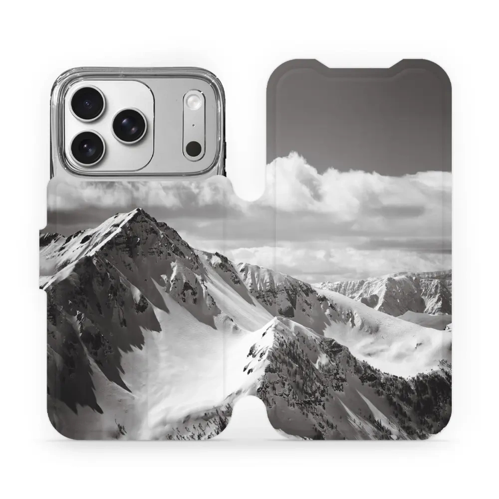 Etui z klapką do iPhone 17 Pro, Mobiwear Book, górski szczyt
