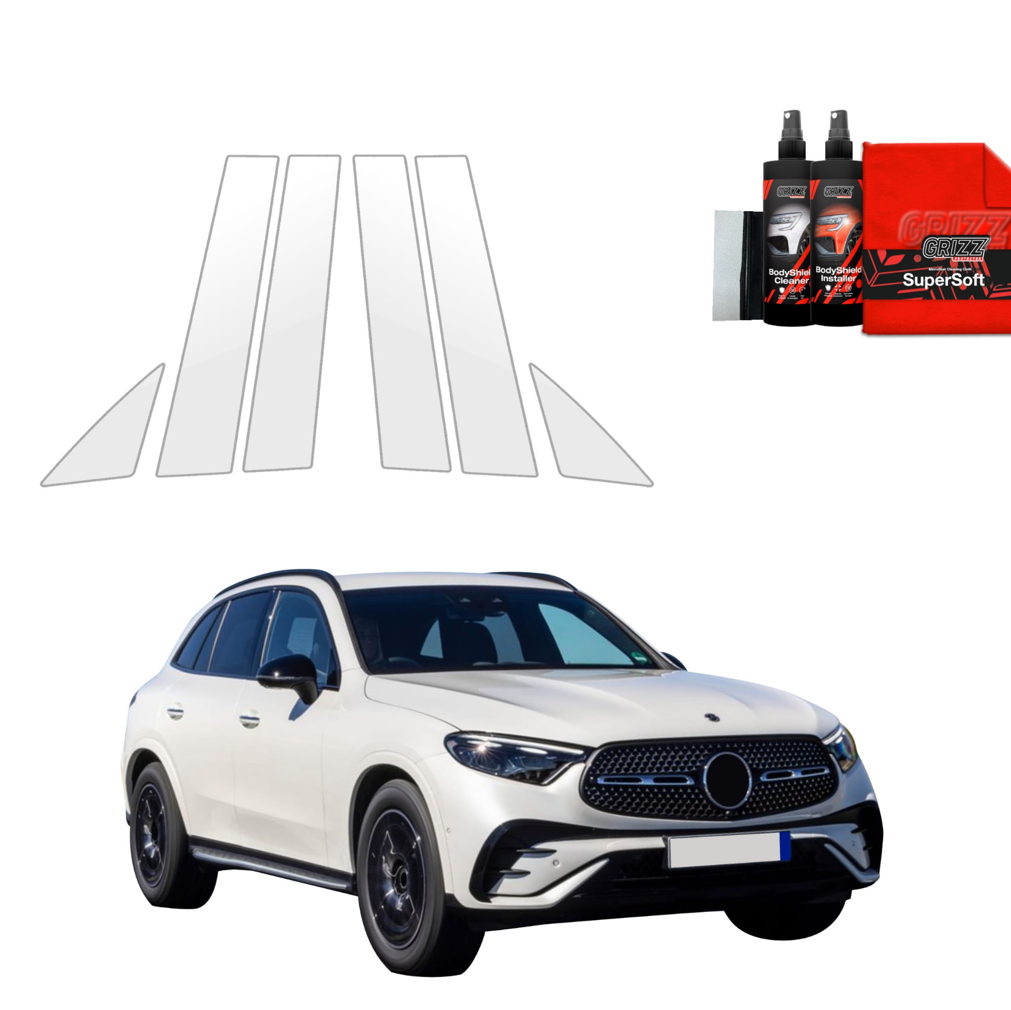 6w1 Folia ochronna Grizz Protector na słupki do Mercedes-Benz GLC C254 (2023-2026)