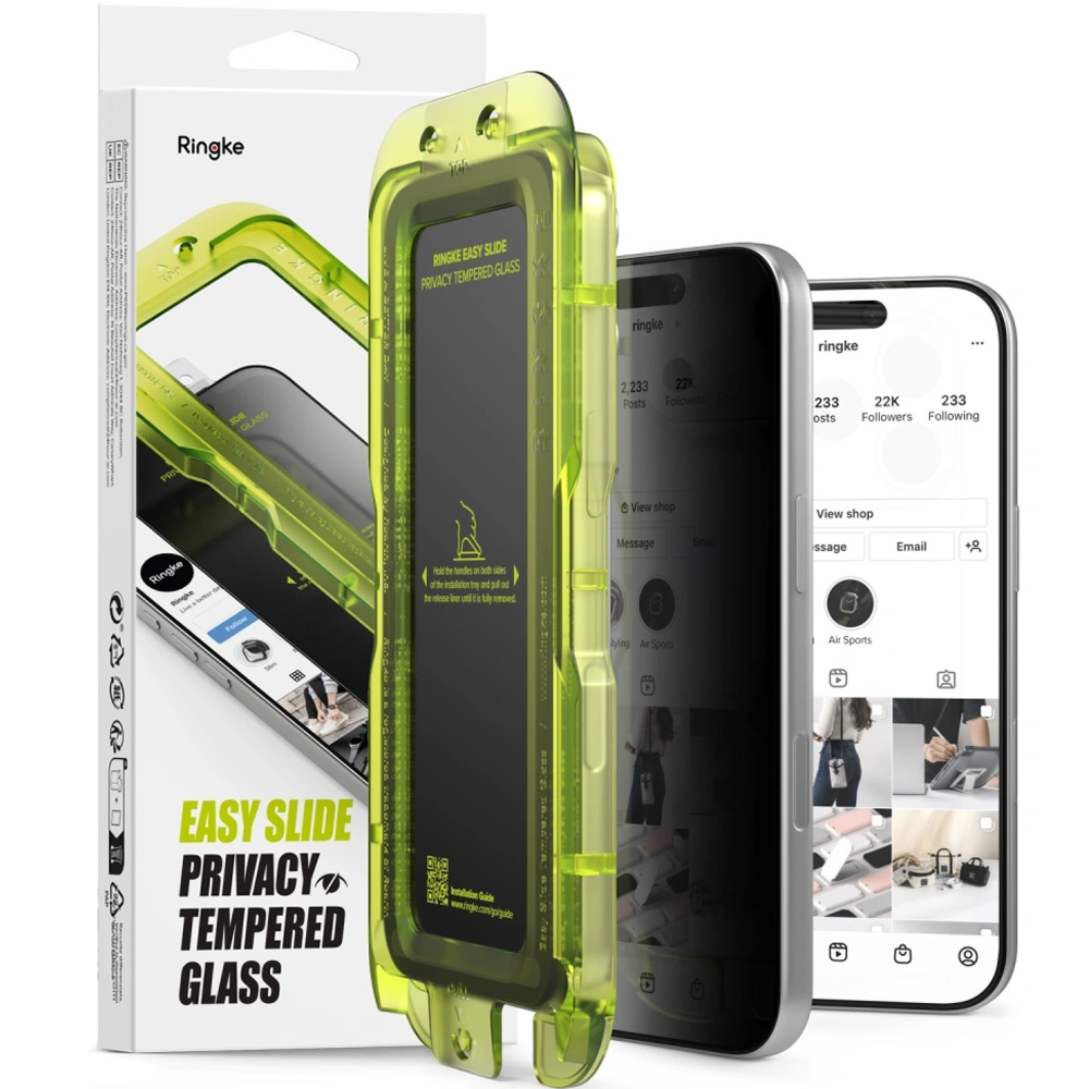 Szkło prywatyzujące na ekran z aplikatorem Ringke Easy Slide 2-Pack Privacy do iPhone 18 Pro Max, 2 sztuki