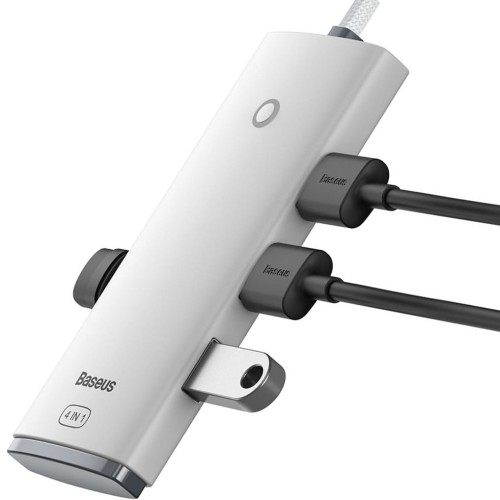 Image of Hub, adapter Baseus Lite Series USB na 4x USB 3.2 gen 1 / 1x USB-C, 25 cm, biały