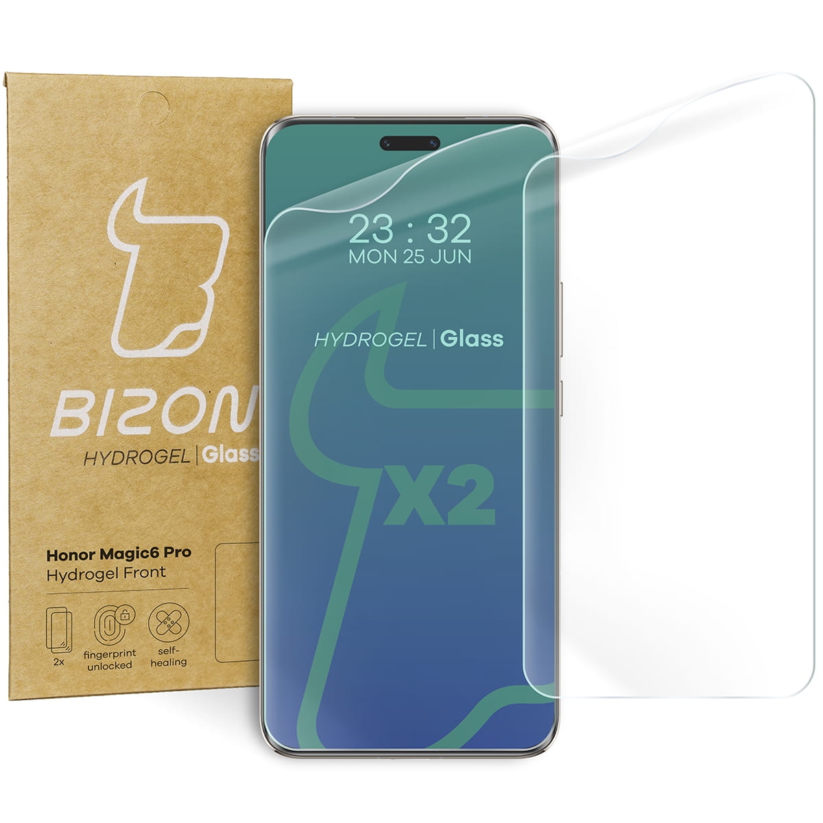 Image of Folia hydrożelowa na ekran Bizon Glass Hydrogel Front Duo do Honor Magic6 Pro, 2 sztuki