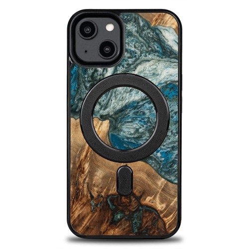 Image of Drewniane etui Bewood do iPhone 14, Planets - Ziemia MagSafe