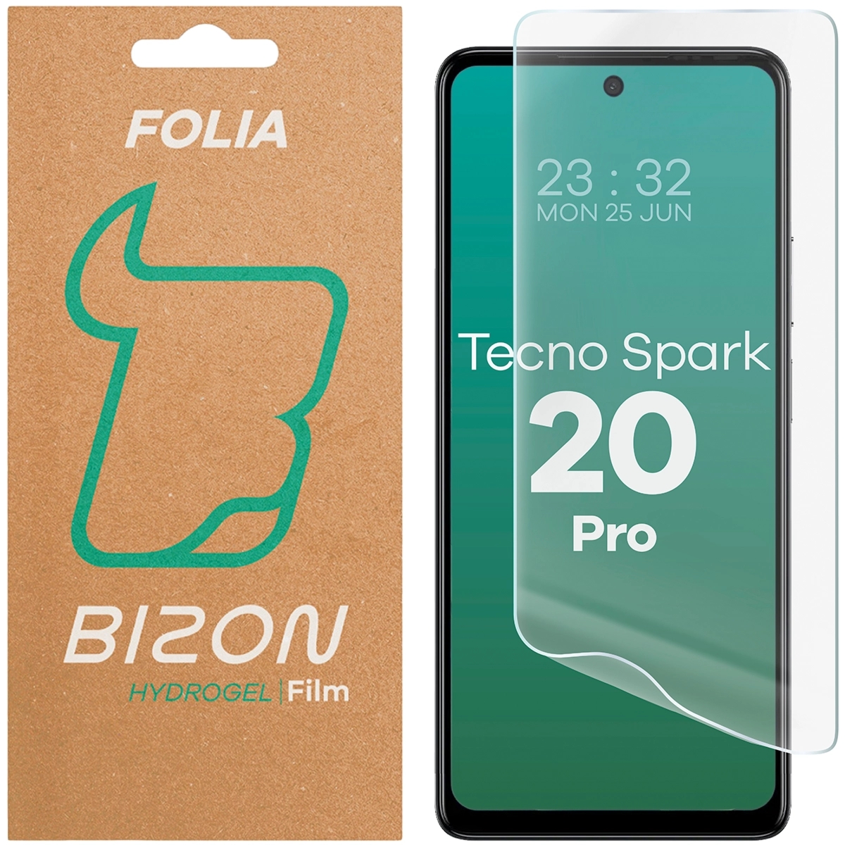 Folia hydrożelowa na ekran Bizon Film Hydrogel Front do Tecno Spark 20 Pro, 1 sztuka