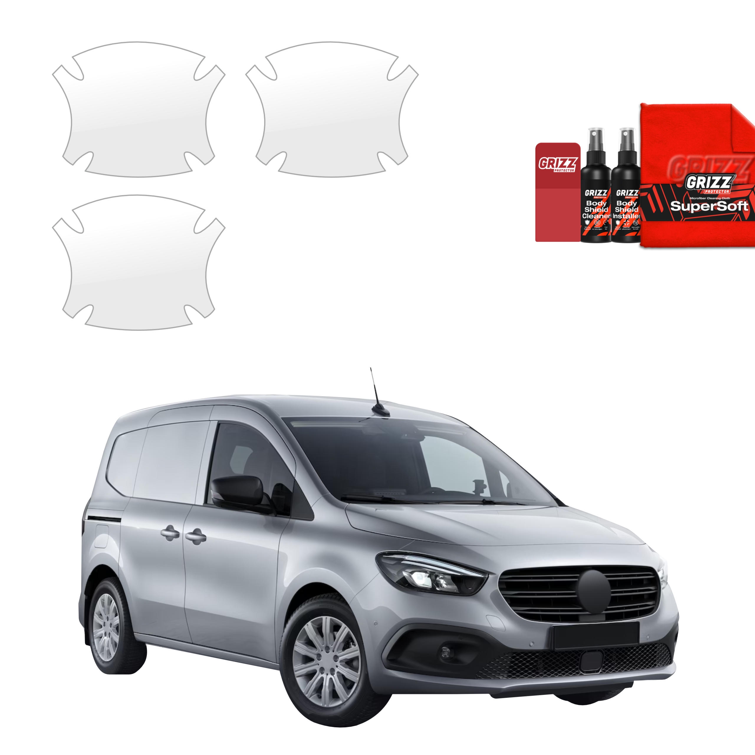 3w1 Bezbarwna folia ochronna Grizz Protector pod klamki Mercedes-Benz Citan (2021-2026)