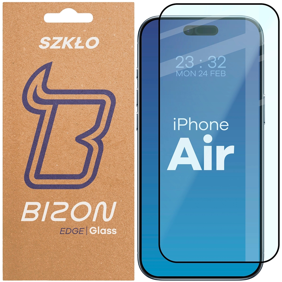 Szkło hartowane Bizon Glass Edge do iPhone Air, czarna ramka