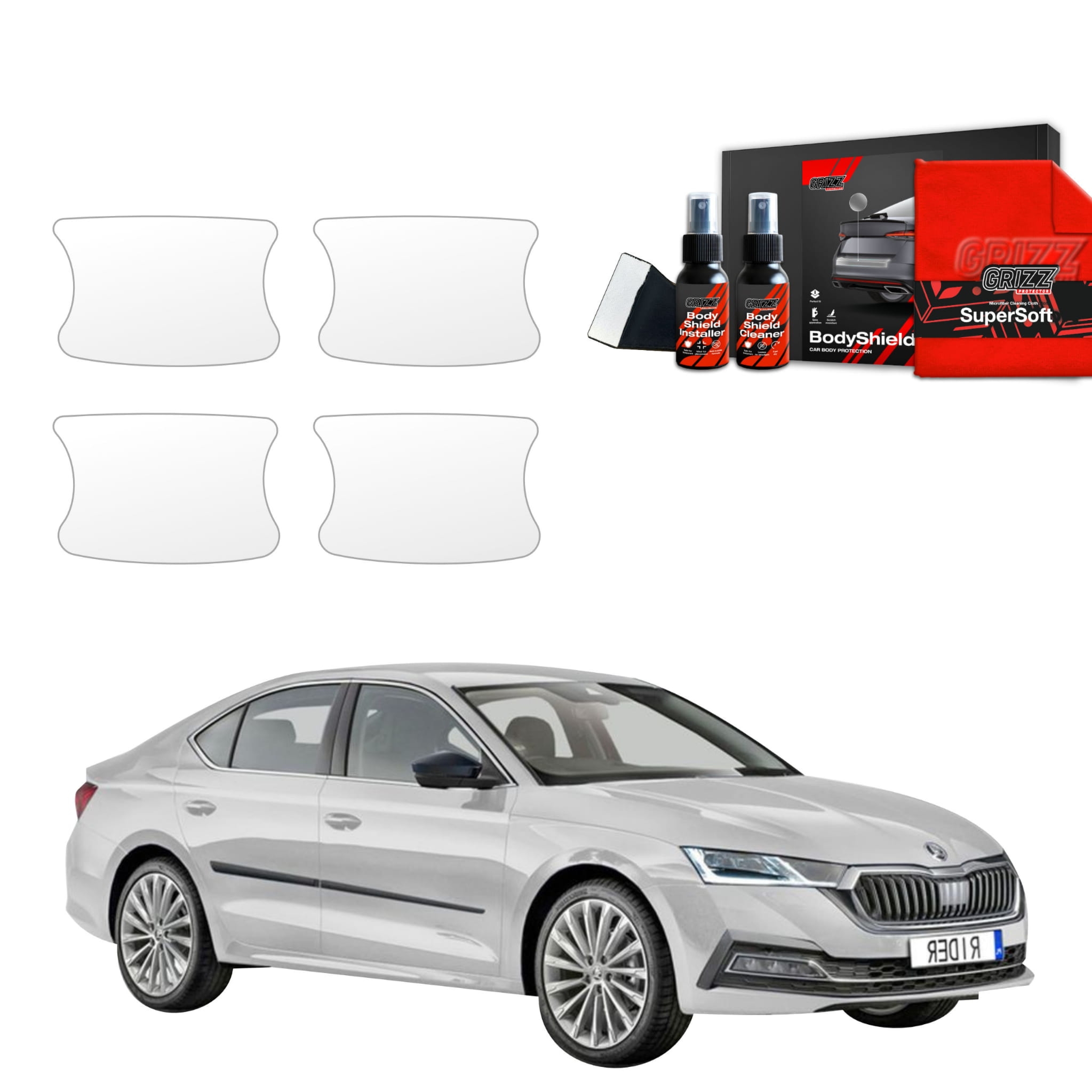 4w1 Folia ochronna pod klamki Grizz Protector do Skoda Octavia 4 Hatchback (2019-2024)