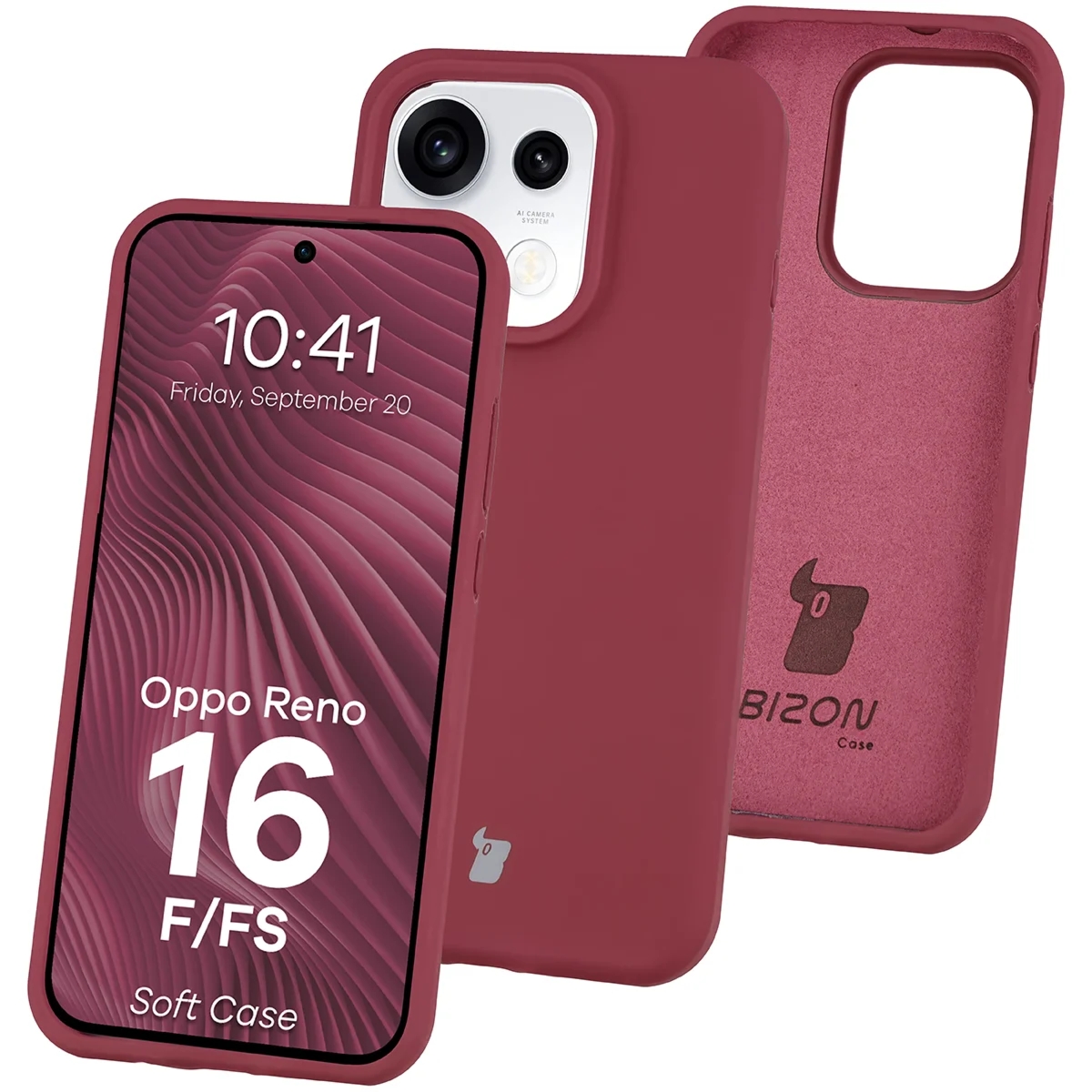 Silikonowe etui Bizon Soft Case do Oppo Reno16 F / Reno16 FS, ciemnofioletowe