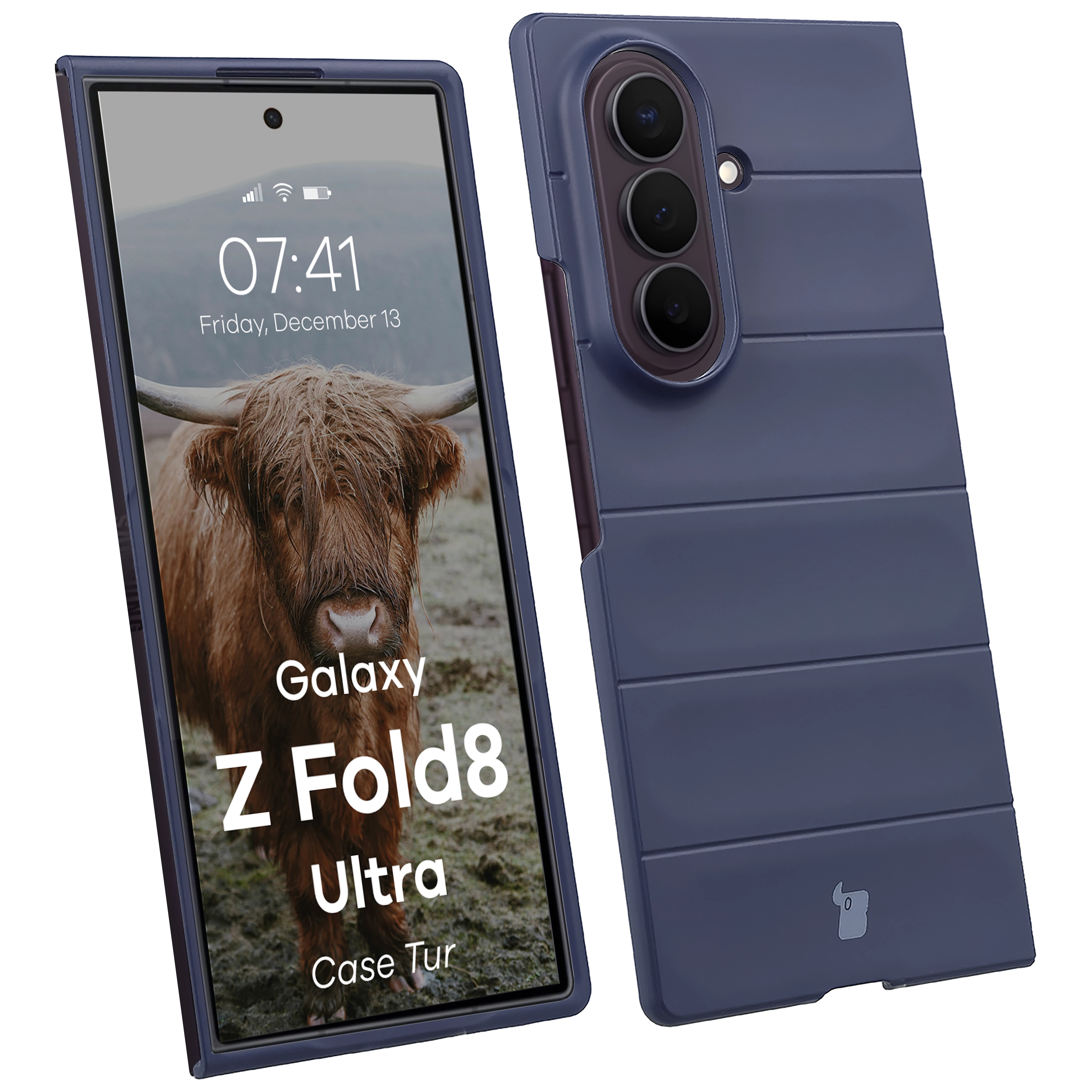 Pancerne etui Bizon Case Tur do Galaxy Z Fold8 Ultra, granatowe