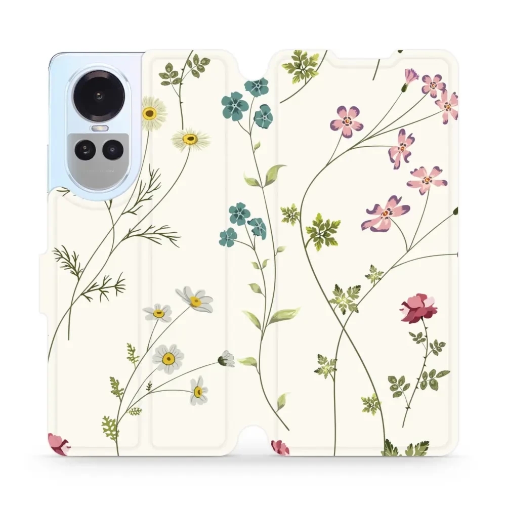 Etui z klapką do Oppo Reno10 5G, Mobiwear Book, polne kwiaty