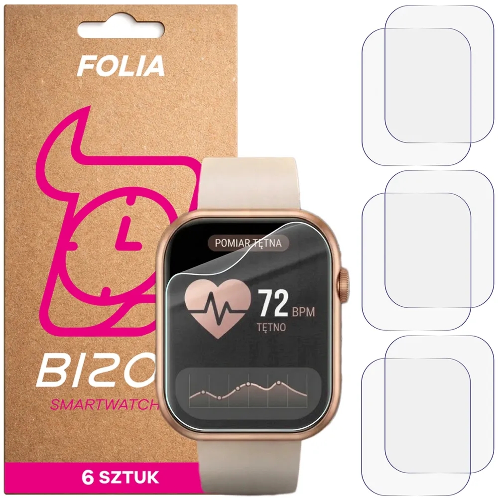 Folia ochronna na ekran zegarka Bizon Watch Film HydroFlex do Vess K7Pro, 6 sztuk