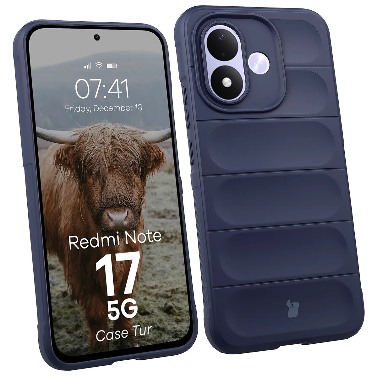 Pancerne etui Bizon Case Tur do Xiaomi Redmi Note 17 4G/5G, granatowe