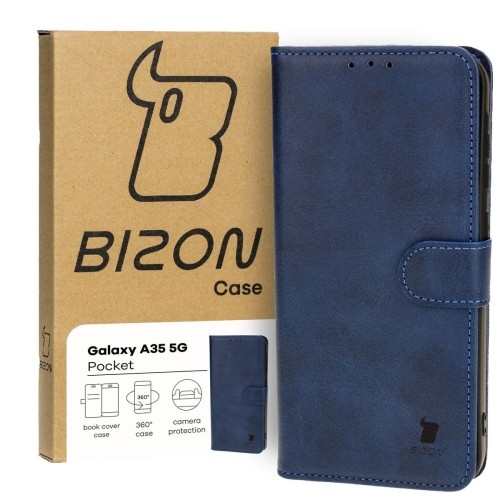 Image of Etui Bizon Case Pocket do Galaxy A35 5G, granatowe