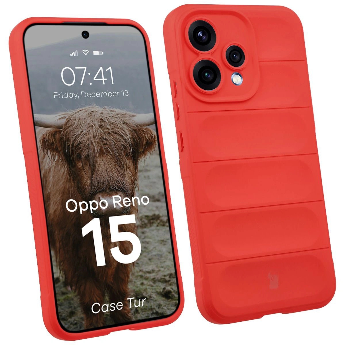Pancerne etui Bizon Case Tur do Oppo Reno 15, czerwone