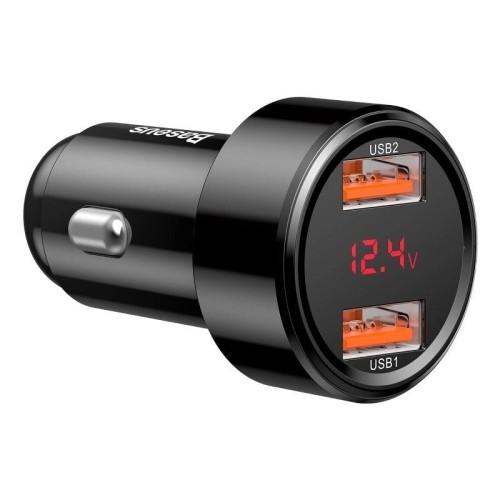 Image of Ładowarka samochodowa Baseus Magic Series 2x USB-A, QC 3.0 45W, czarna