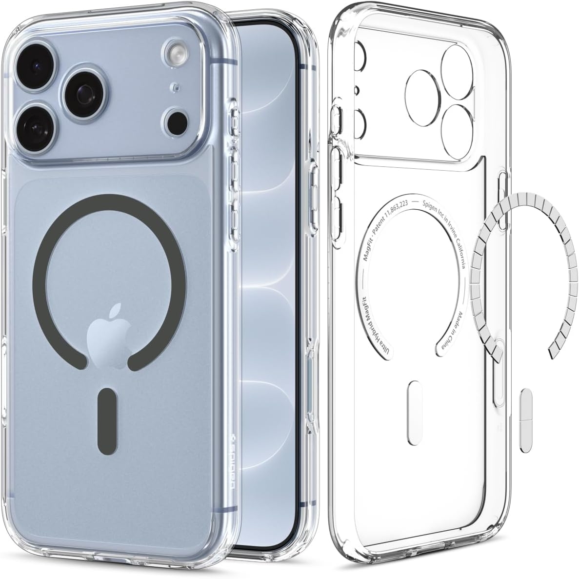 OUTLET: Etui Spigen Ultra Hybrid Mag do MagSafe do iPhone 18 Pro Max, przezroczysto-szare