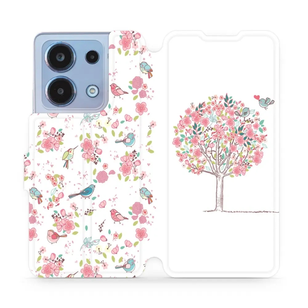 Etui z klapką do Xiaomi Redmi Note 13 4G, Mobiwear Book, różowy gaj