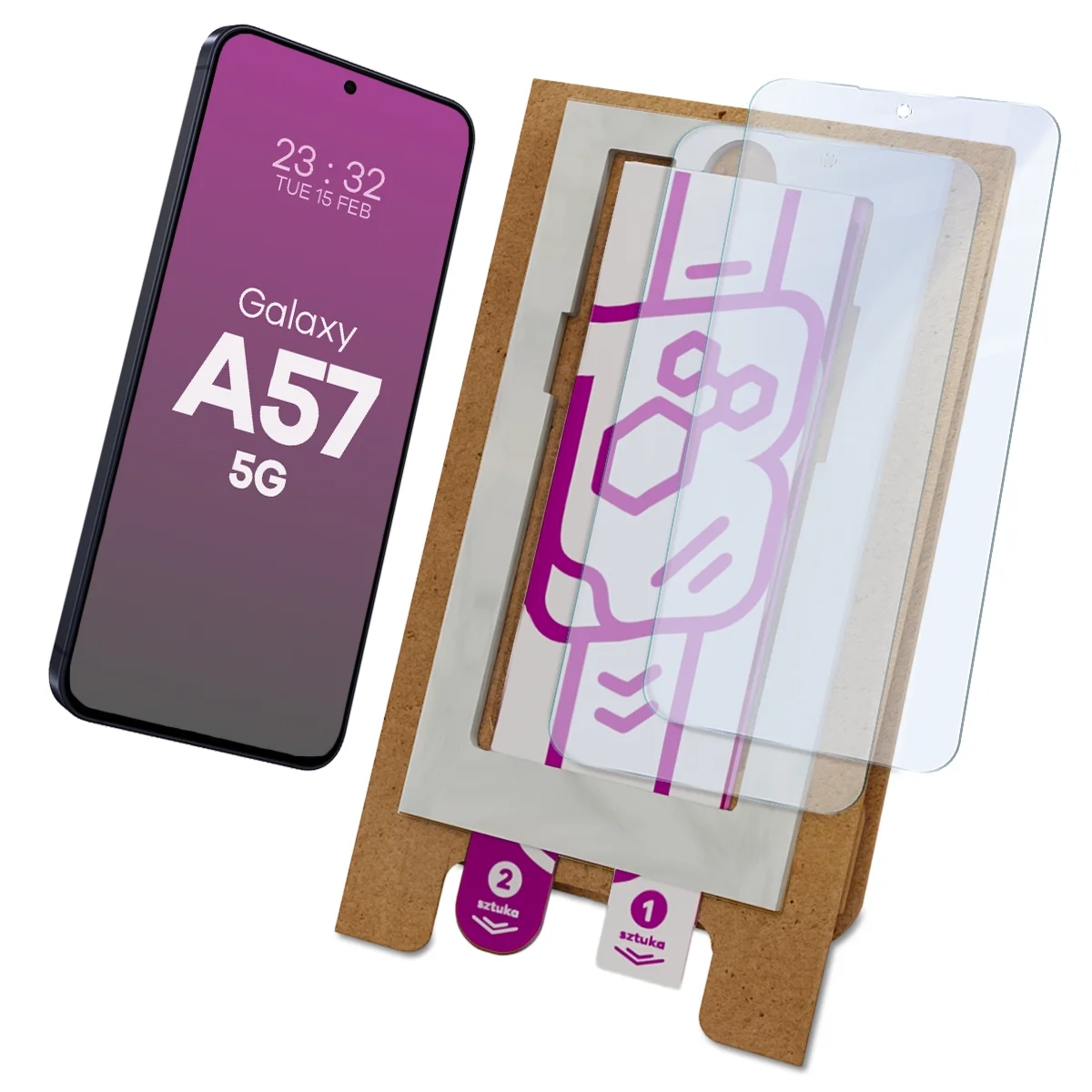 2x Szkło hybrydowe z eko aplikatorem Bizon Eplikator Hybrid Mule do Galaxy A57 5G