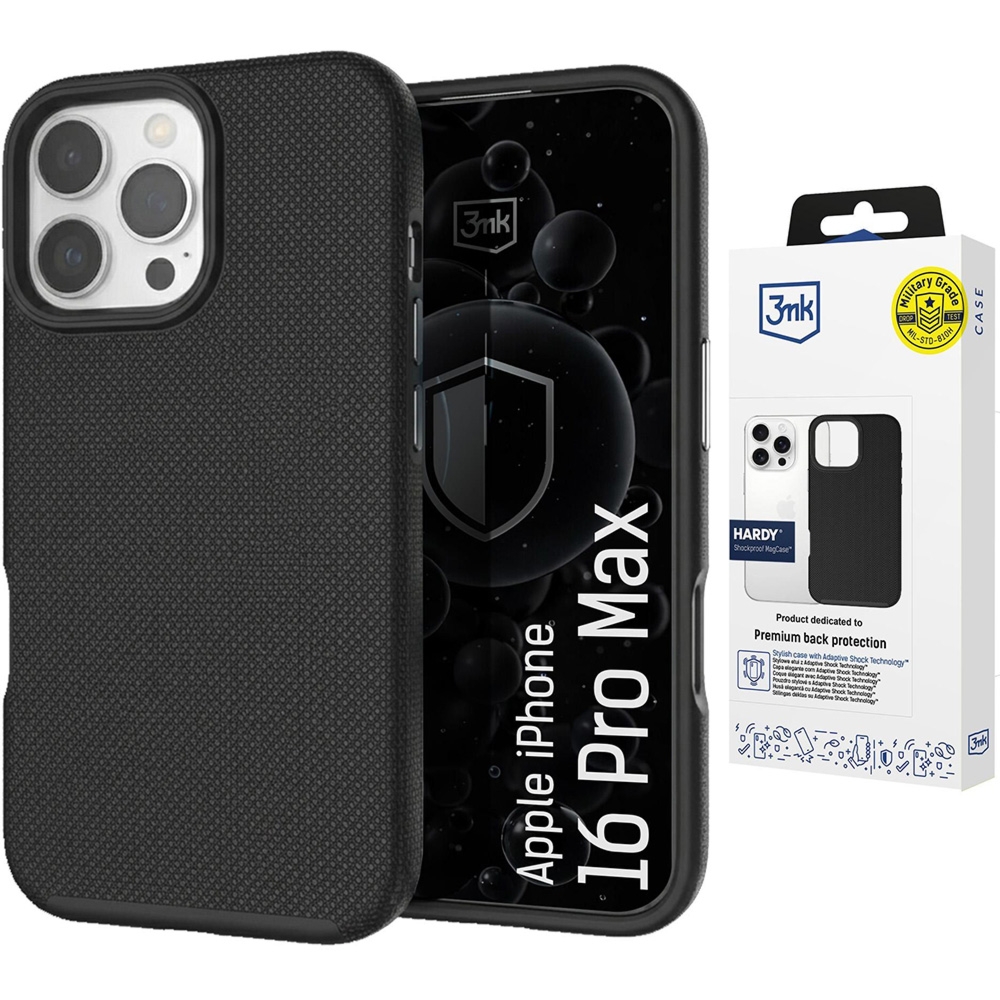 Etui 3mk Hardy Shockproof MagCase do MagSafe do iPhone 16 Pro Max, czarne