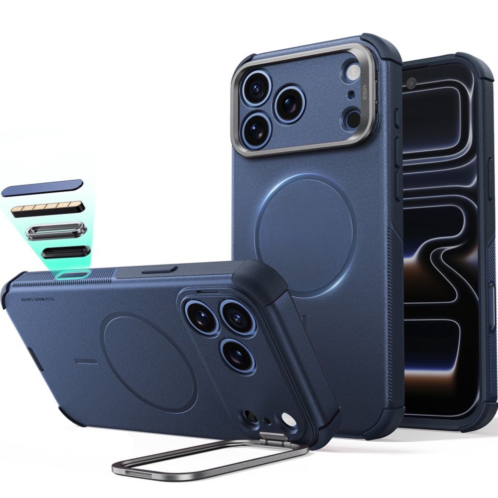 OUTLET: Etui ESR Cyber Tough Case Kickstand do MagSafe do iPhone 18 Pro Max / 17 Pro Max, granatowe