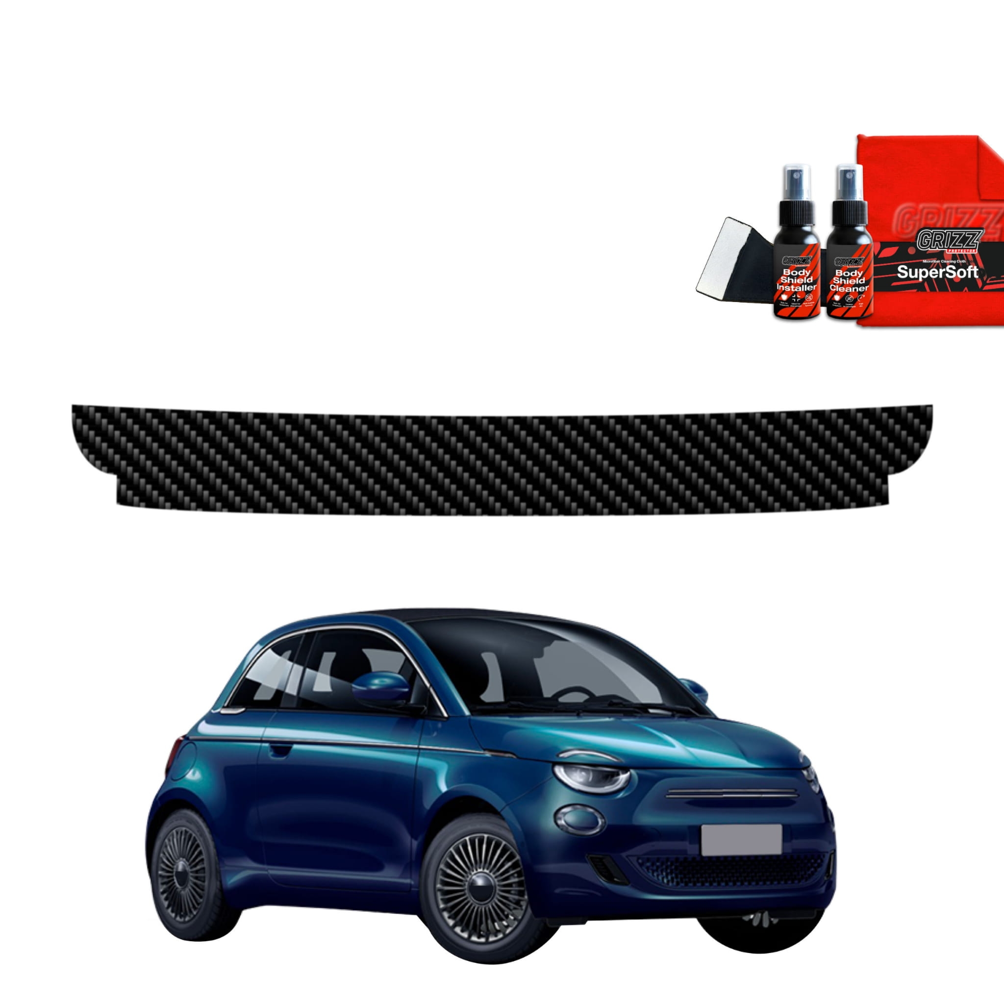 Folia karbonowa Grizz Protector na próg bagażnika do Fiat 500 (2016-2026)