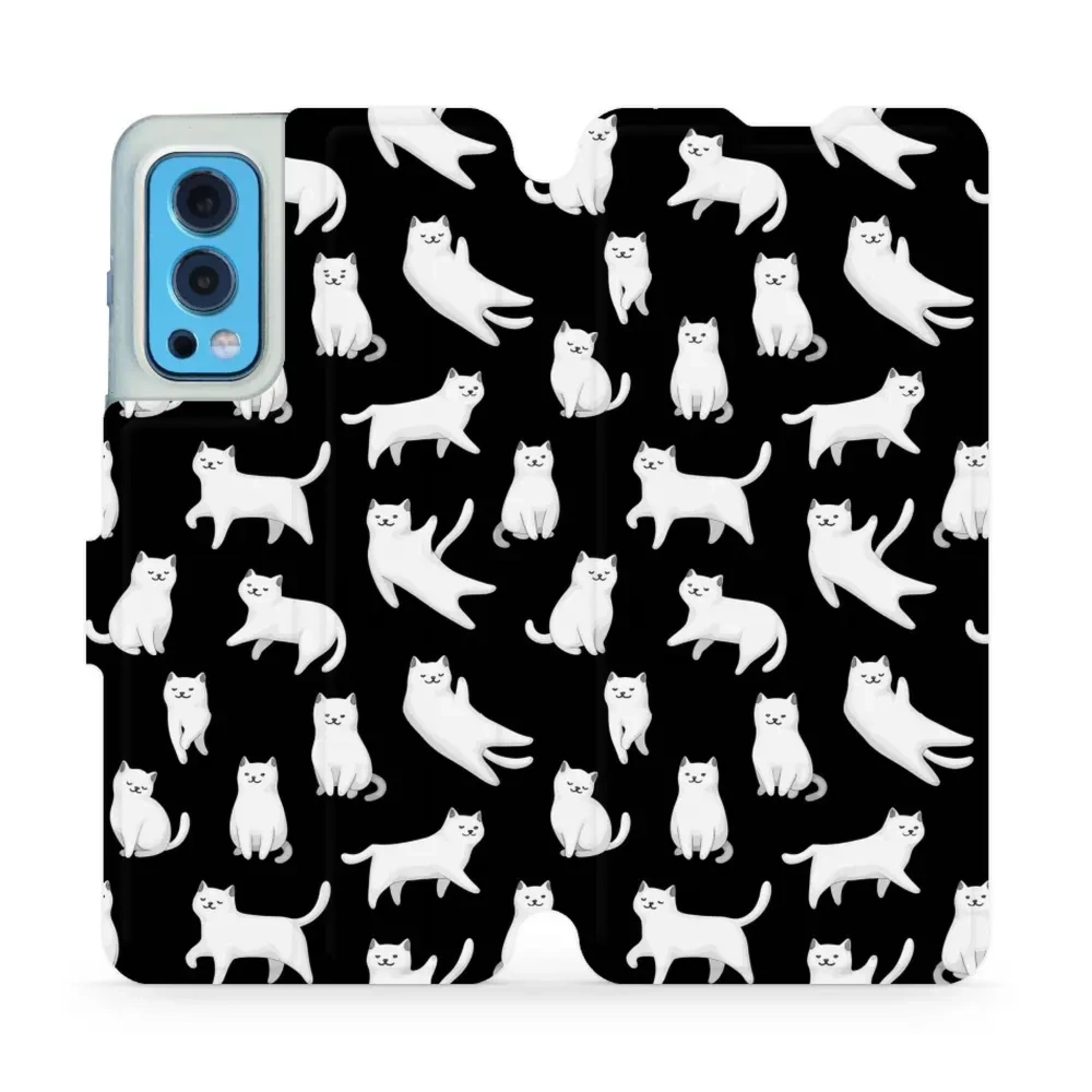 Etui z klapką do OnePlus Nord 2 5G, Mobiwear Book, kotki luna